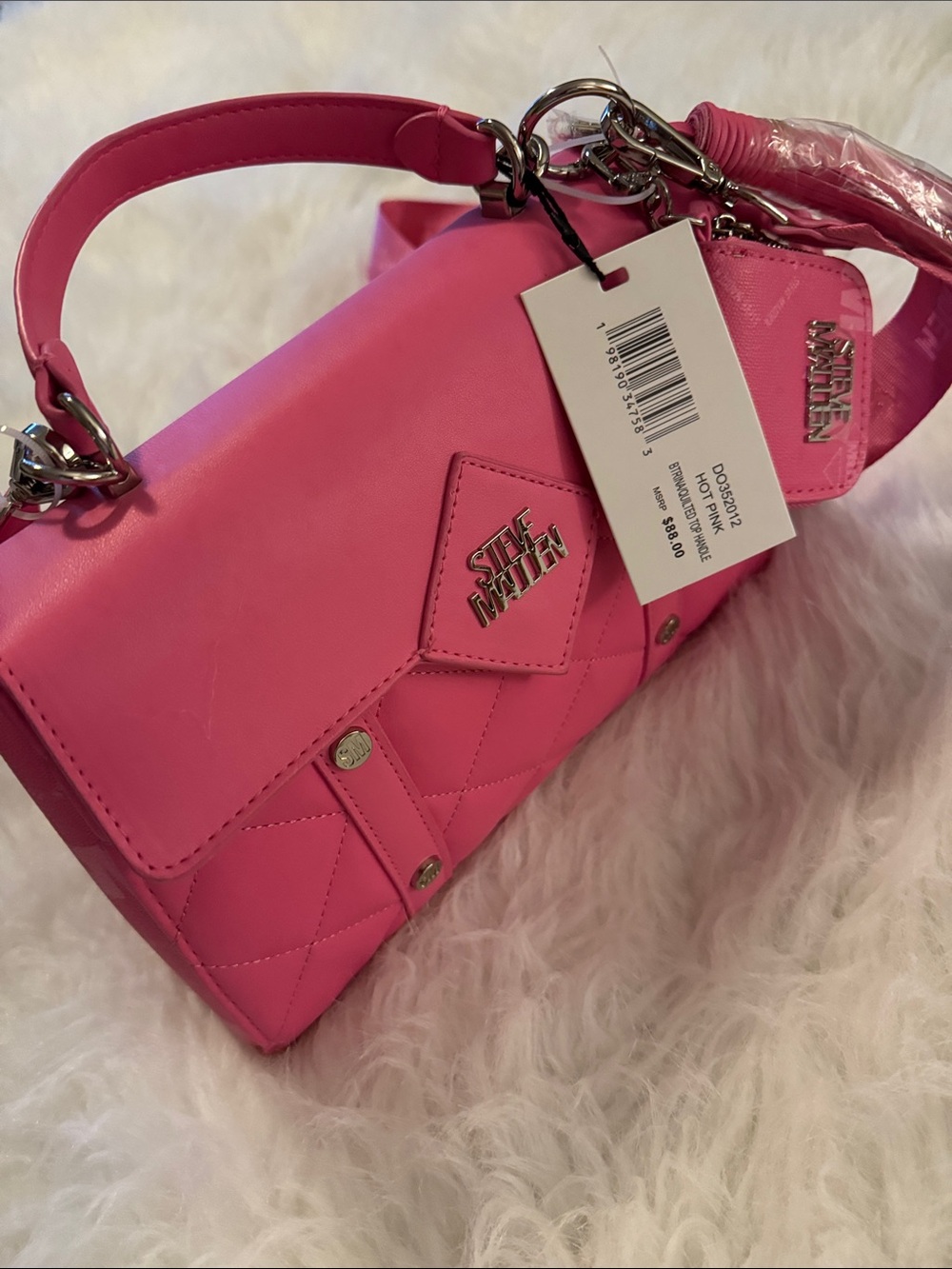 Steve Madden Hot Pink Mini Top-Handle Crossbody Bag - Picture 6 of 8